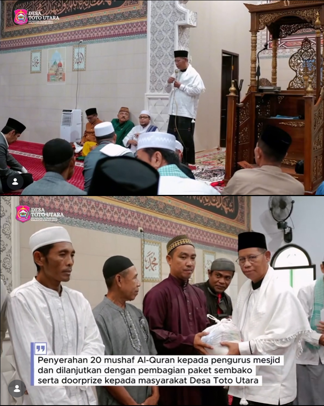 Safari Ramadhan Kanwil Depertemen Agama Provinsi Gorontalo di Masjid Jami Al-Ula Desa Toto Utara.