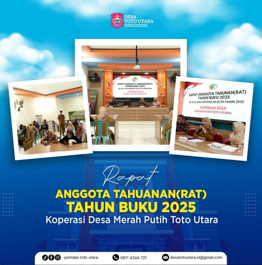 Rapat anggota tahunan tahun buku 2025 Koperasi Desa Merah Putih Toto Utara.