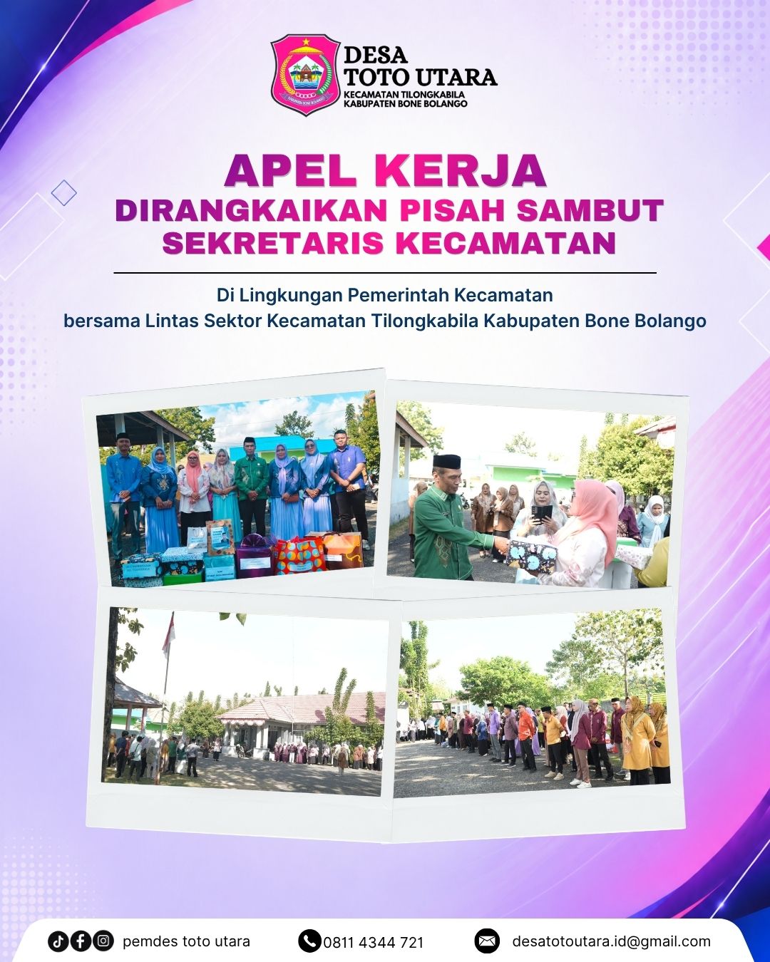 Apel Kerja Lintas Sektor Kecamatan Tilongkabila Dirangkaikan dengan Momen Pisah Sambut Sekcam
